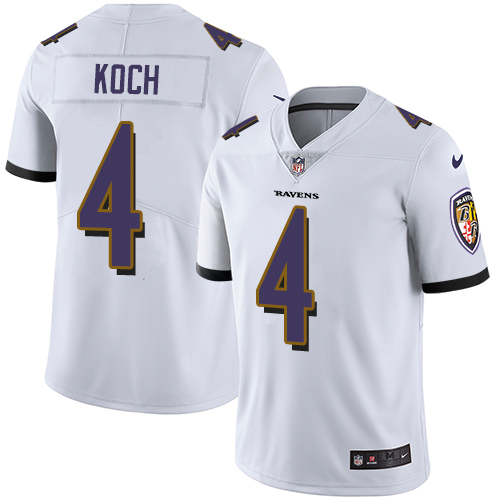 2019 men Baltimore Ravens 4 Koch white Nike Vapor Untouchable Limited NFL Jersey